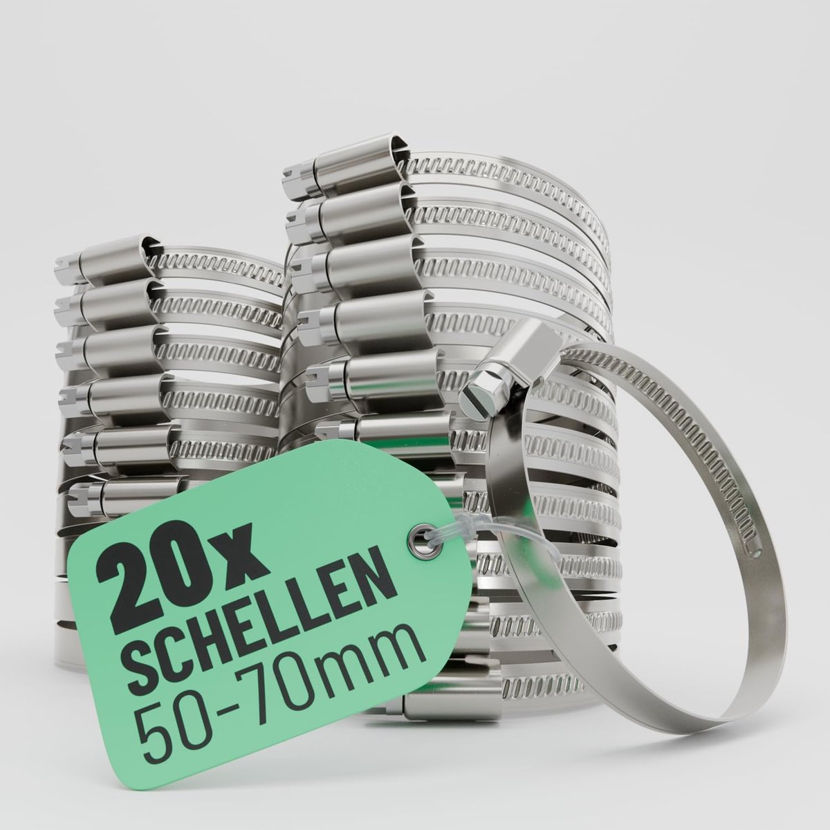 Slangklemmen 50-70 mm - roestvrij staal 304 - verstelbaar - voorkomt lekkage - ShopVlot