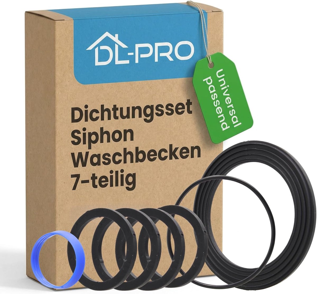 Afdichtingsset sifon wastafel 7-delig - rubber en pvc - compatibel met 32 mm - veelzijdige toepassingen - ShopVlot