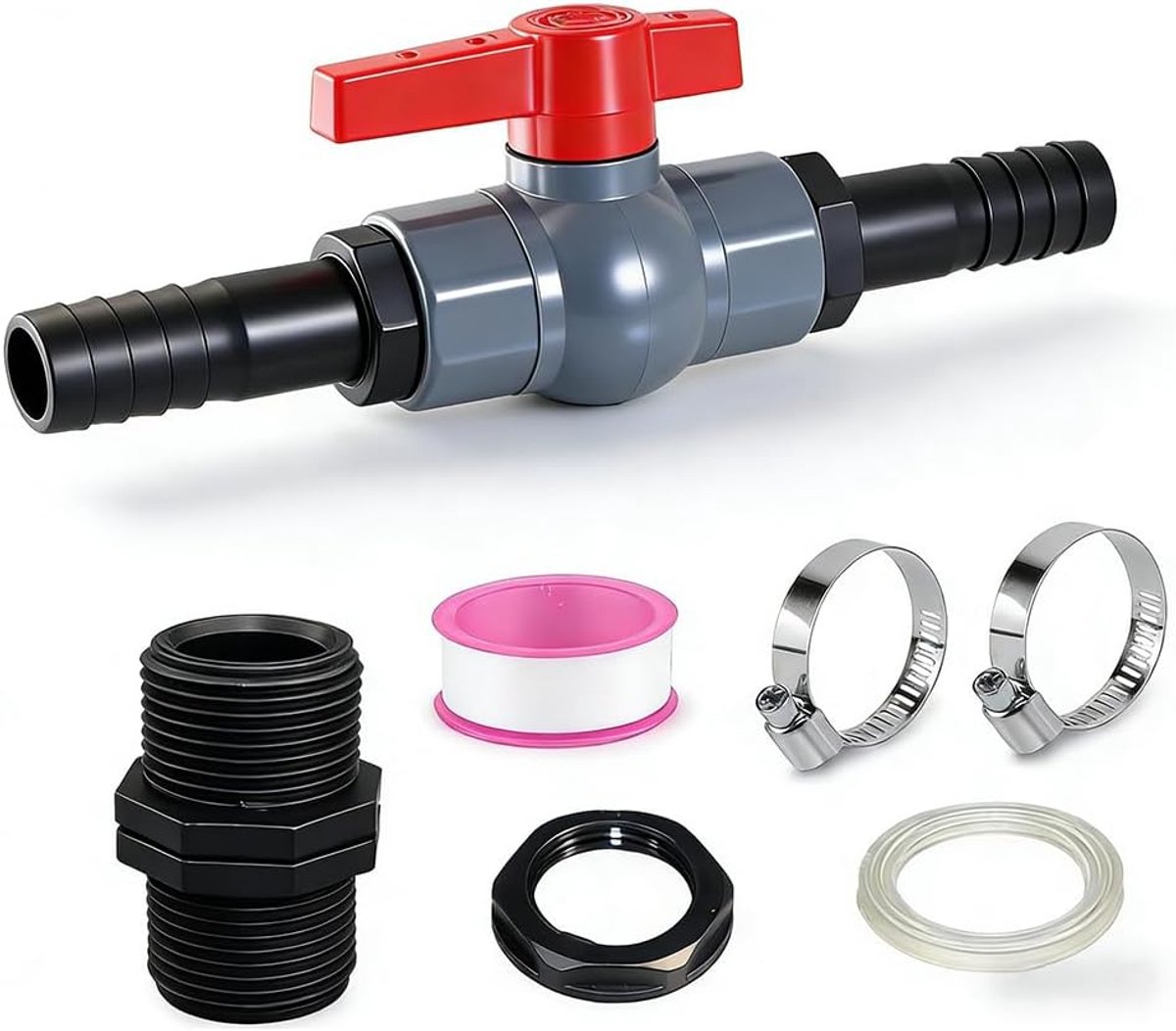 Kogelkraan 32mm - PVC met Slangaansluiting - Inclusief Accessoires - Ideaal voor Tuin en Zwembad - ShopVlot