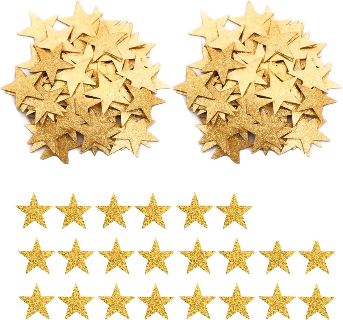 Glitterconfetti sterren 100 stuks - gouden pailletten - feestelijke tafeldecoratie - voor verjaardagen en bruiloften - ShopVlot