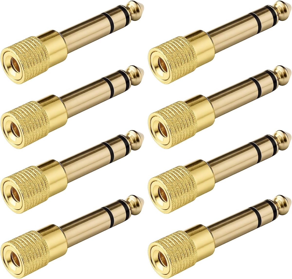 Jackadapter 3.5mm naar 6.35mm - 8 stuks - Robuust - Ideaal voor hoofdtelefoons en versterkers - ShopVlot