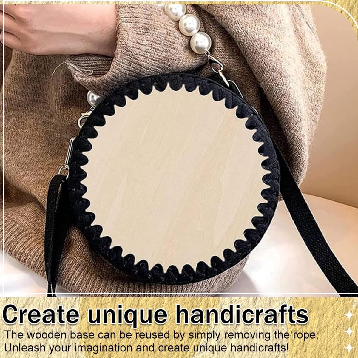 Houten mand bodem 15cm - ronde basis - DIY creatie - ideaal voor haakprojecten - ShopVlot