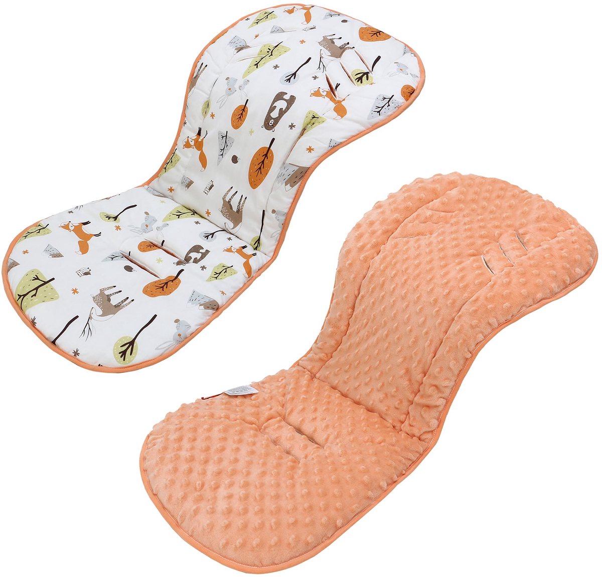 Stoelvoeringen voor kinderwagens 37x80cm - dubbelzijdig oranje - comfortabel zitkussen - ideaal voor peuters - ShopVlot