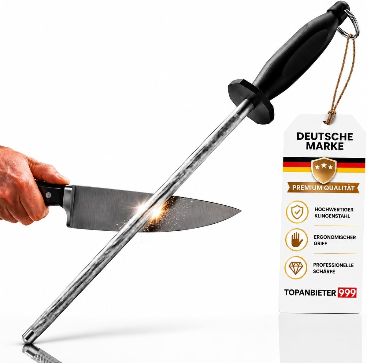 Messenslijper Professionele Slijpstang 39 cm - XXL Slijpoppervlak 26 cm - Roestvrij staal - Perfecte snijprestaties - ShopVlot
