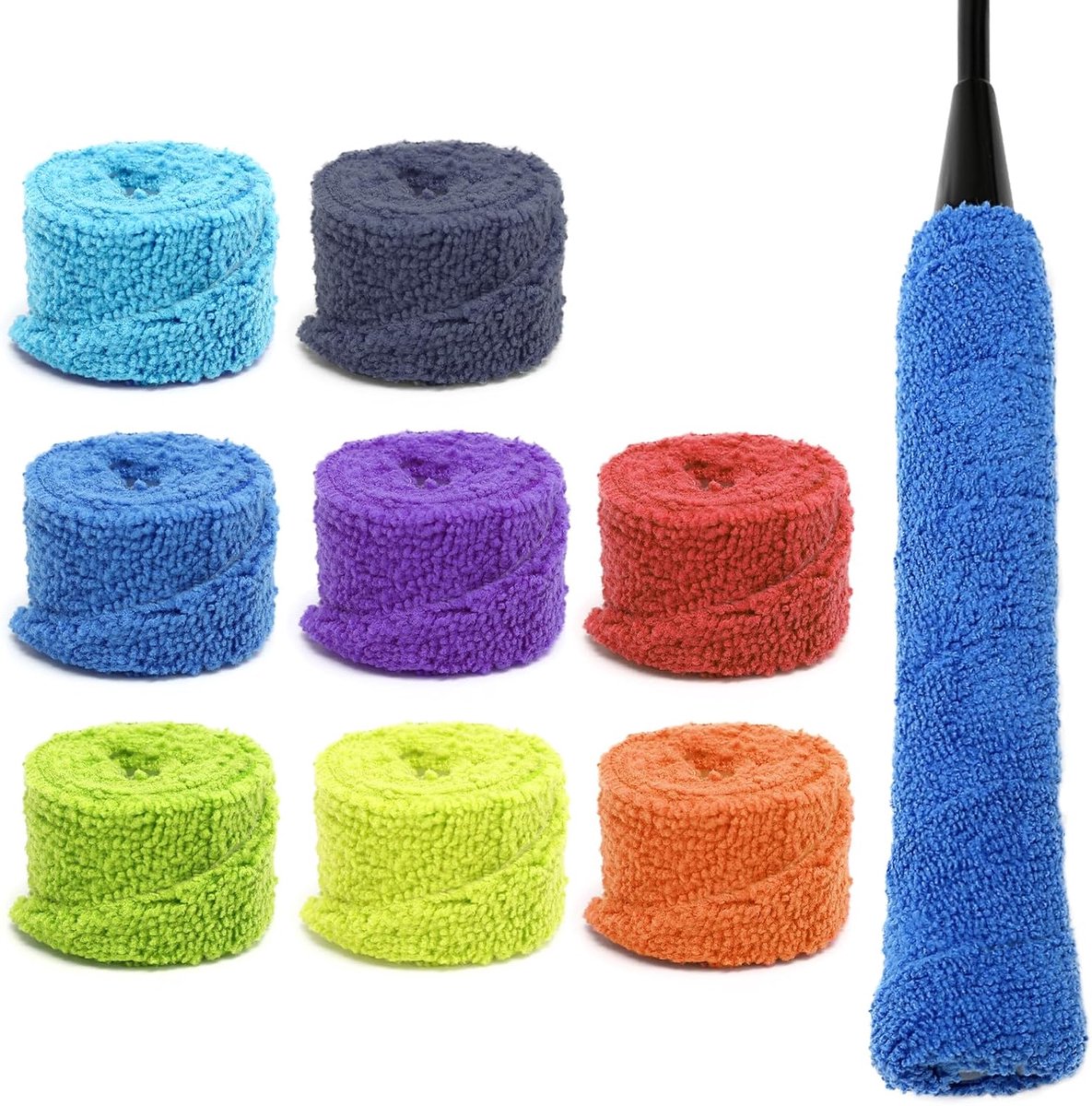 Badminton Rackets Set van 8 - Zelfklevende Grip Band - Non-slip Ties - Voor optimaal spelcomfort - ShopVlot