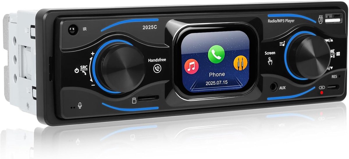 Auto radio met Bluetooth - 2,17 inch HD scherm - FM radio/AUX/USB/TF kaart - Eenvoudige bediening met touchscreen - ShopVlot