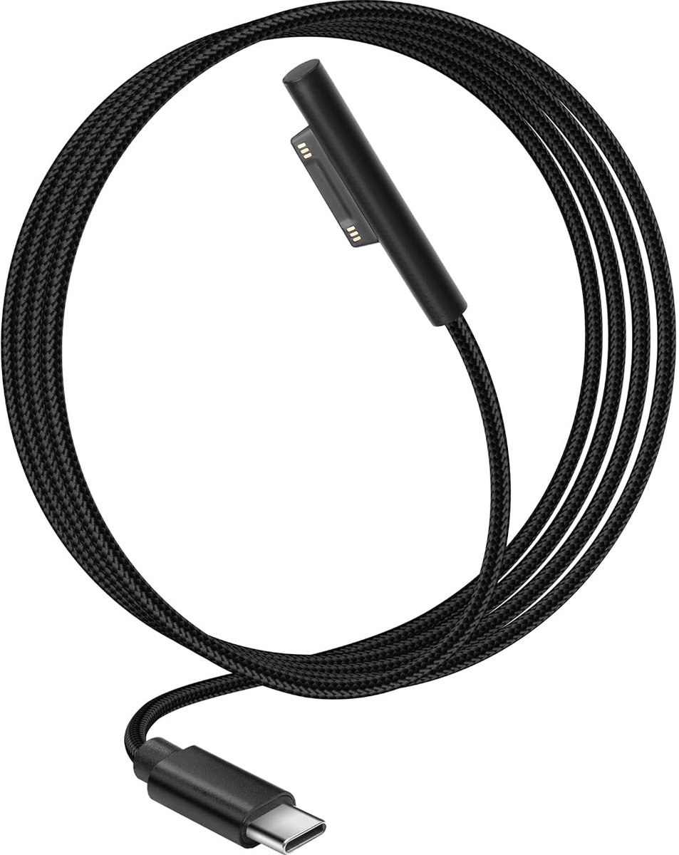 USB-C Oplaadkabel 15V/3A - 60W voor Surface Pro - 2 meter lengte - Ideaal voor snel opladen - ShopVlot