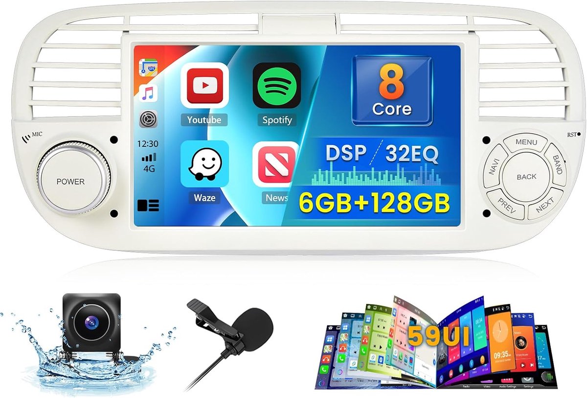 Auto Radio 7 Inch - 6G+128G Android 15 - Draadloze CarPlay en Android Auto - GPS Navigatie en Bluetooth - ShopVlot