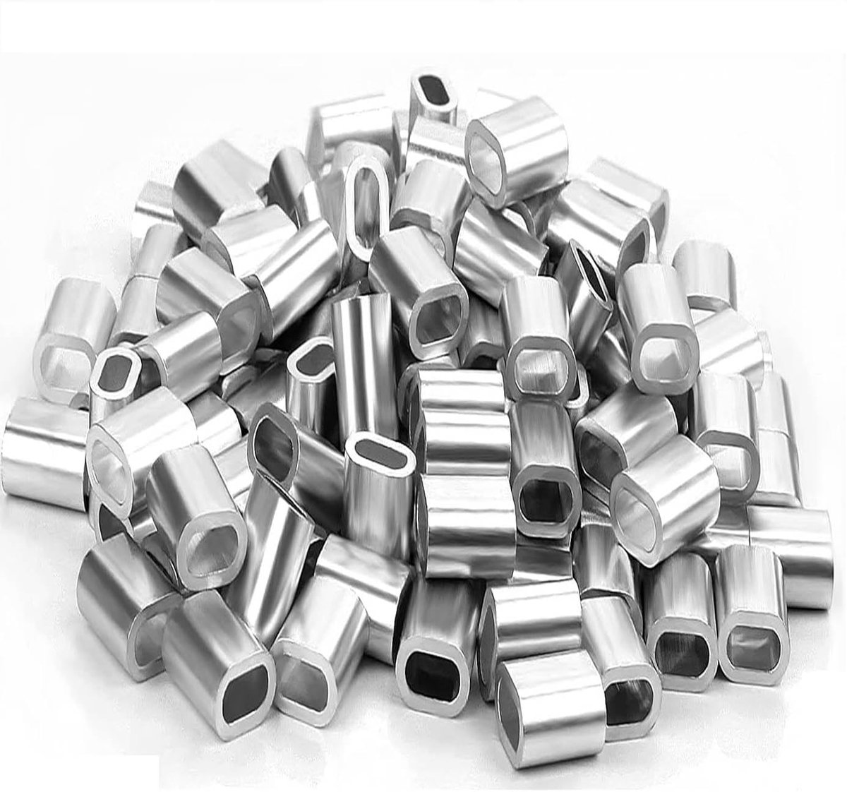 Aluminium drukklemmen 120 stuks - 4mm kabelklem - sterke aluminium sleeves - ideaal voor kabelverbindingen - ShopVlot