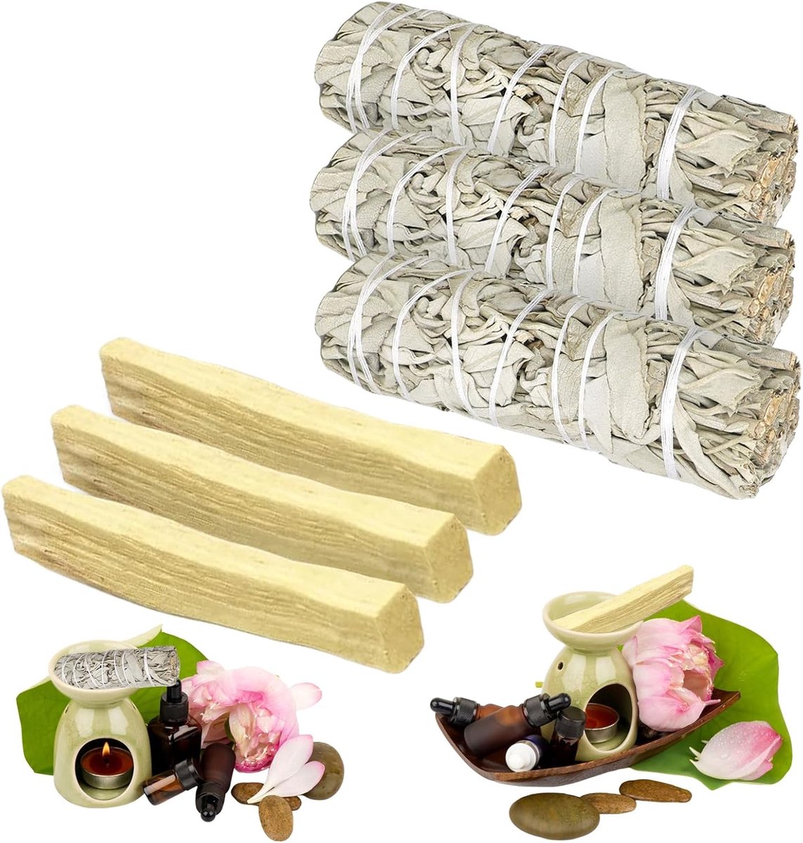Wierookstokjes witte salie - Palo Santo - 100% duurzaam - elimineert negatieve energie - ShopVlot