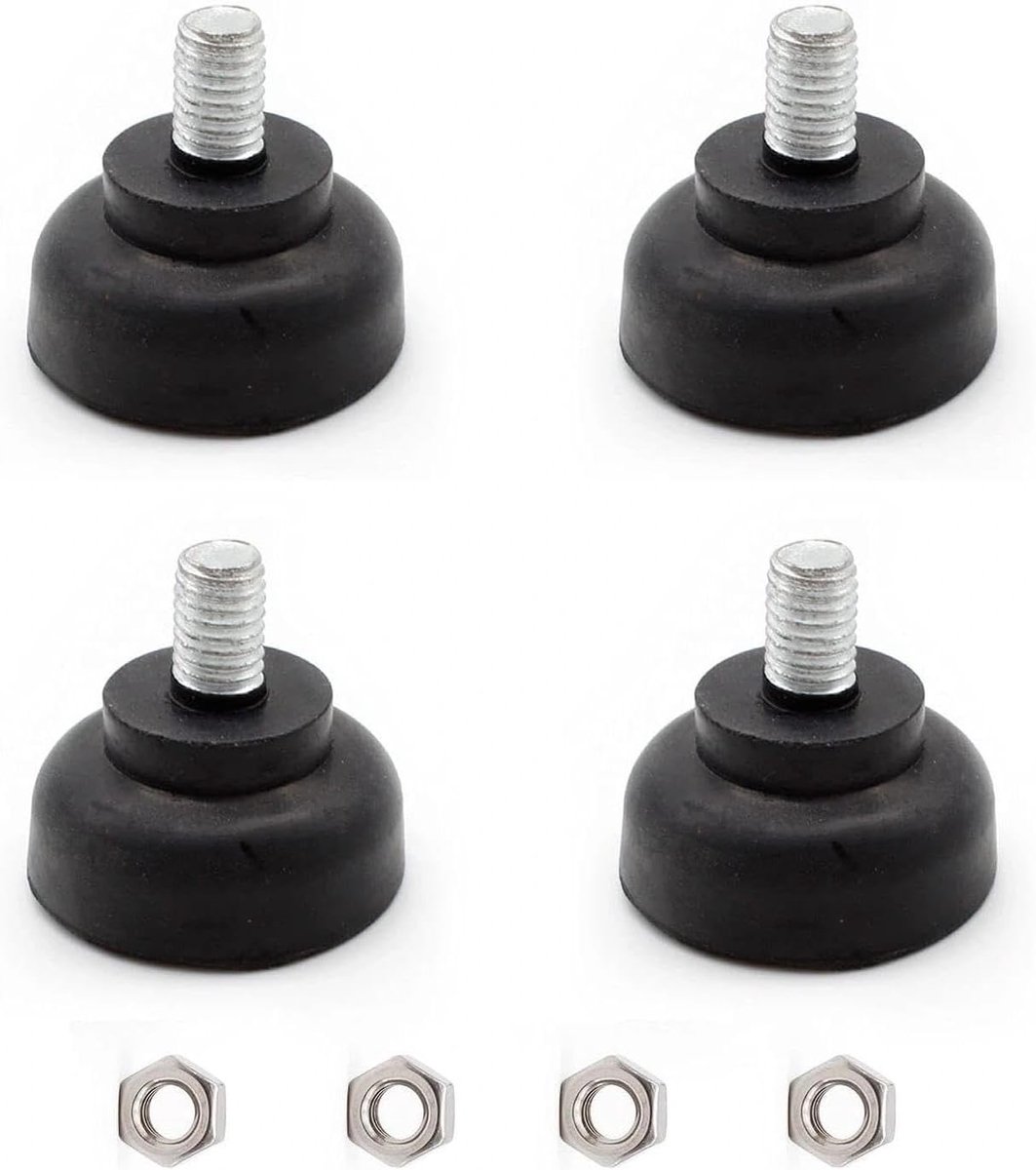 Rubberen buffers M8 35 mm - Trillingsdemper met moeren - Hoogte verstelbare voeten - Geluidsreductie voor meubels - ShopVlot