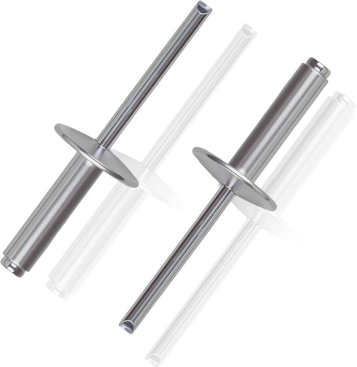 Blindklinknagels 4.8 x 25mm - Aluminium - Grote kop - Voor stevige verbindingen - ShopVlot