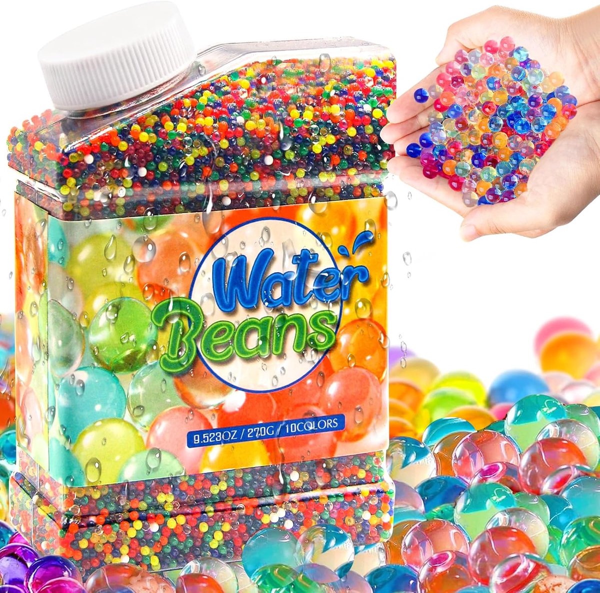 Waterbeads 50.000 kleurrijke stukjes - niet giftig en veilig - elastisch en duurzaam - perfect voor decoratie - ShopVlot