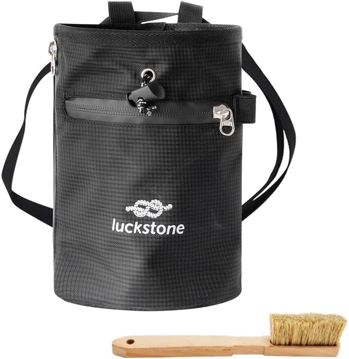 Chalkbag boulder set - magnesiatas met boulderborstel - verstelbare band - perfect voor klimmen - ShopVlot
