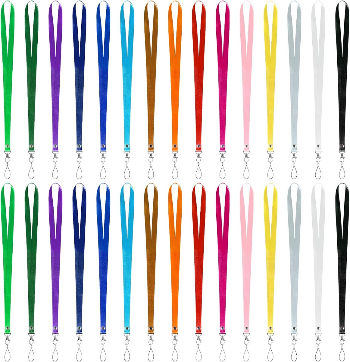 Nylon Lanyards 30PCS - Kleurrijke Badgehouder Nekband - Met draaiklip voor ID-kaart - Handig en veilig dragen - ShopVlot
