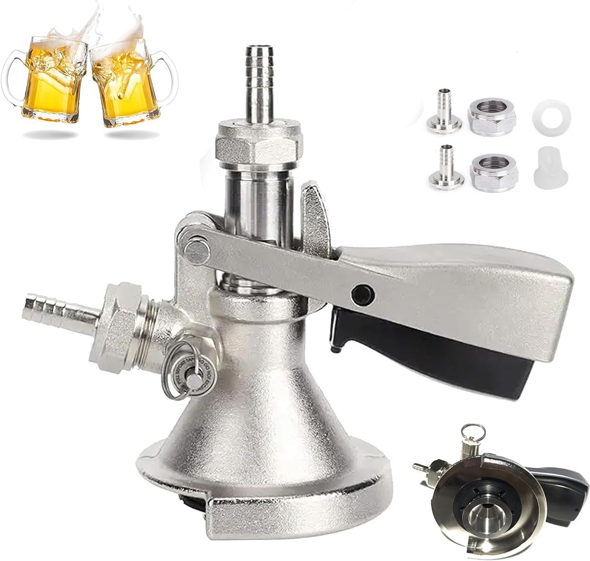 Keg tap hoofd G5/8 - 304 roestvrij staal - hoge afdichting - ideaal voor tapbier - ShopVlot