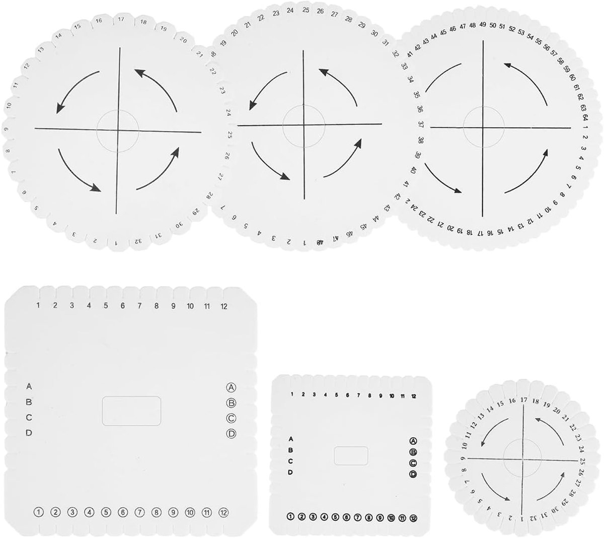 Kumihimo disc set van 6 - foam sterren - 2 vierkante en 4 ronde - ideaal voor armbanden en kettingen - ShopVlot