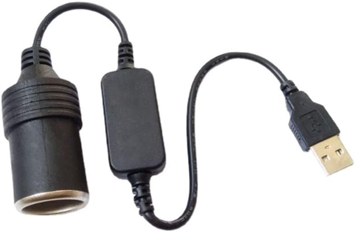 USB A plug naar 12V sigarettenaansteker converter - 8W max - voor auto-accessoires - ideaal voor dashcam - ShopVlot