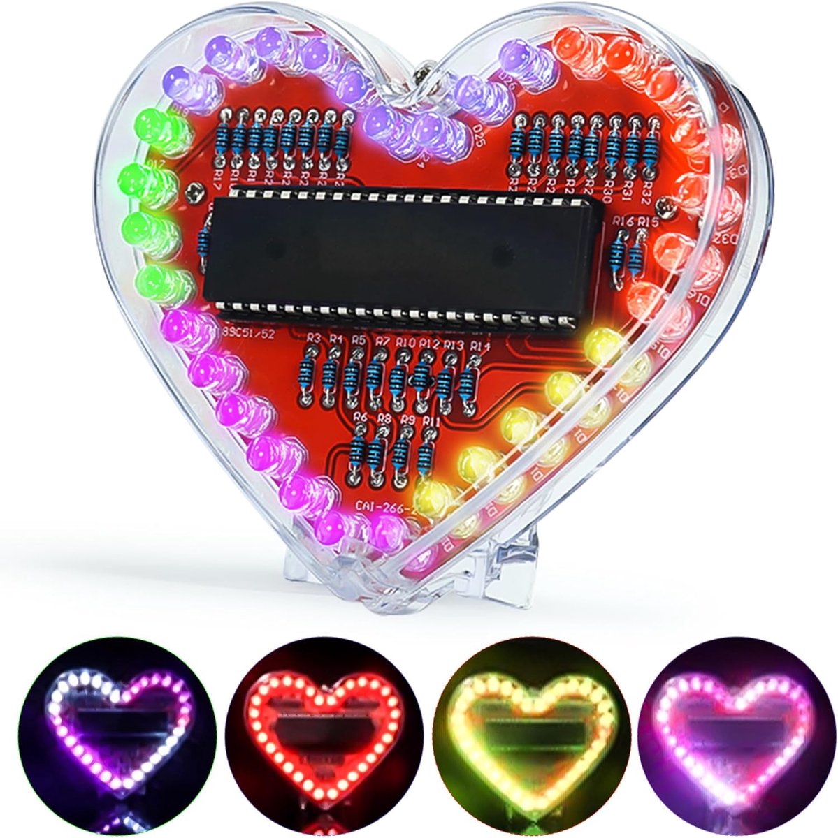 Soldeerset LED hartvormig - RGB LED verlichting - 32 kleuren en effecten - Perfect voor schoolprojecten - ShopVlot