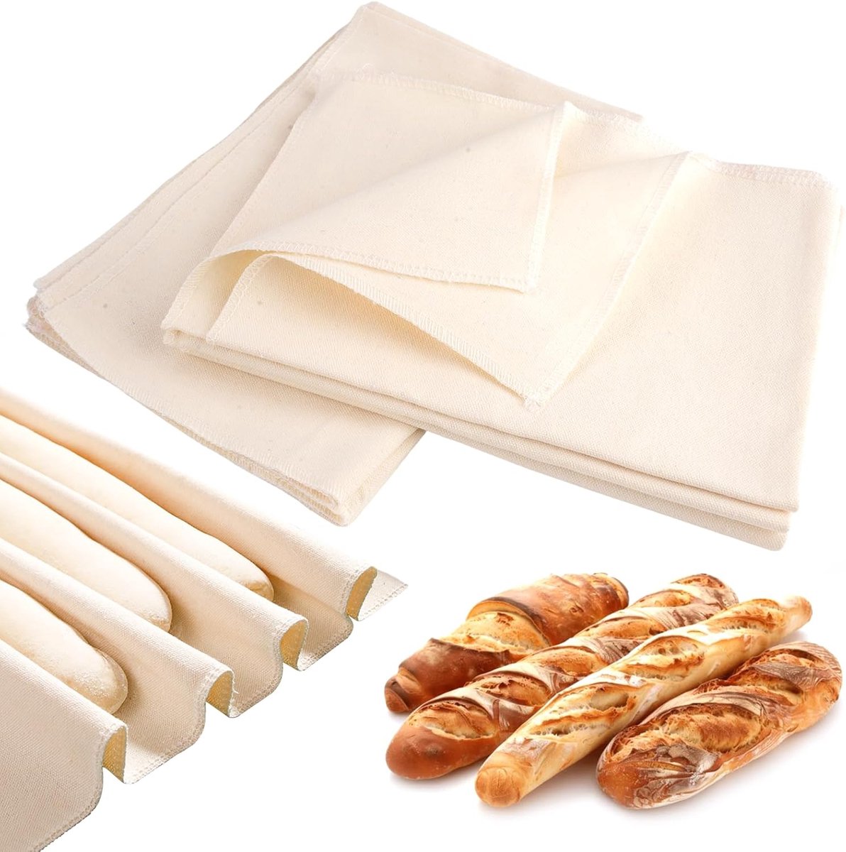 Linnen doek 48 x 36 cm - natuurlijk linnen - premium bakkerdoek - ideaal voor deegrijs - ShopVlot