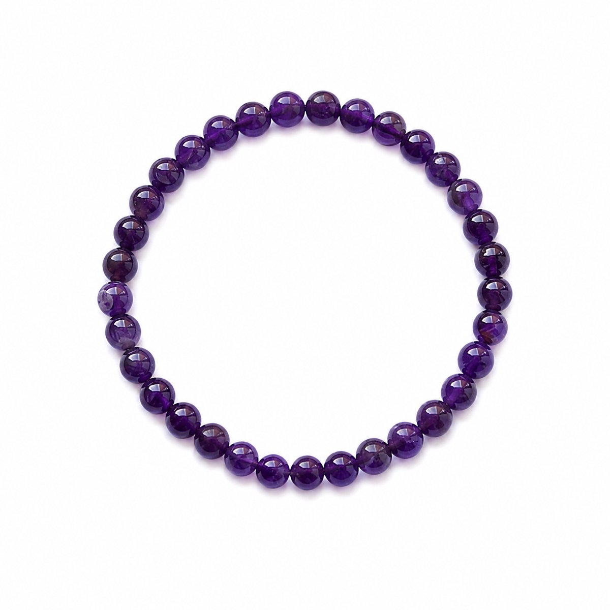 Amethist Armband – 6 mm Kralen – Diameter 17 cm – Elastische Edelsteenarmband- Armband - Edelsteen armband - Paars edelsteen armband – Amethist