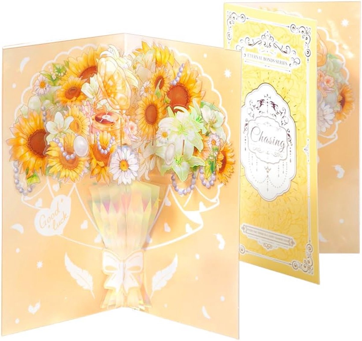 Verjaardagskaart 3D - Zonnebloem - Luxe goudfolie - Voor geluk en dankbaarheid - ShopVlot