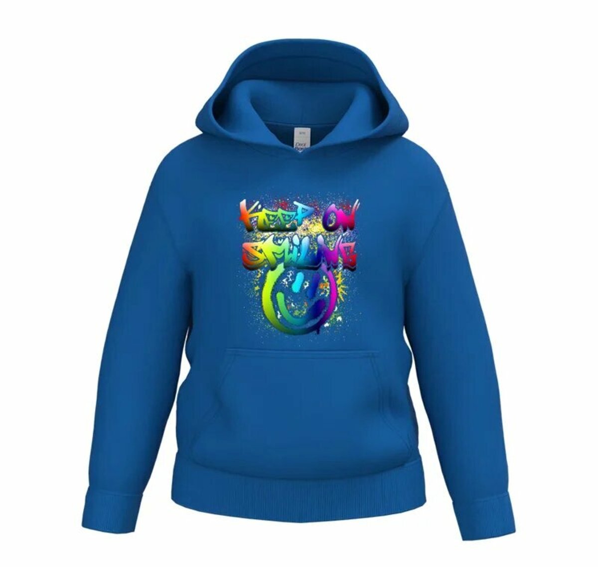 Hoodie Keep on Smiling - Blauw - 98/104