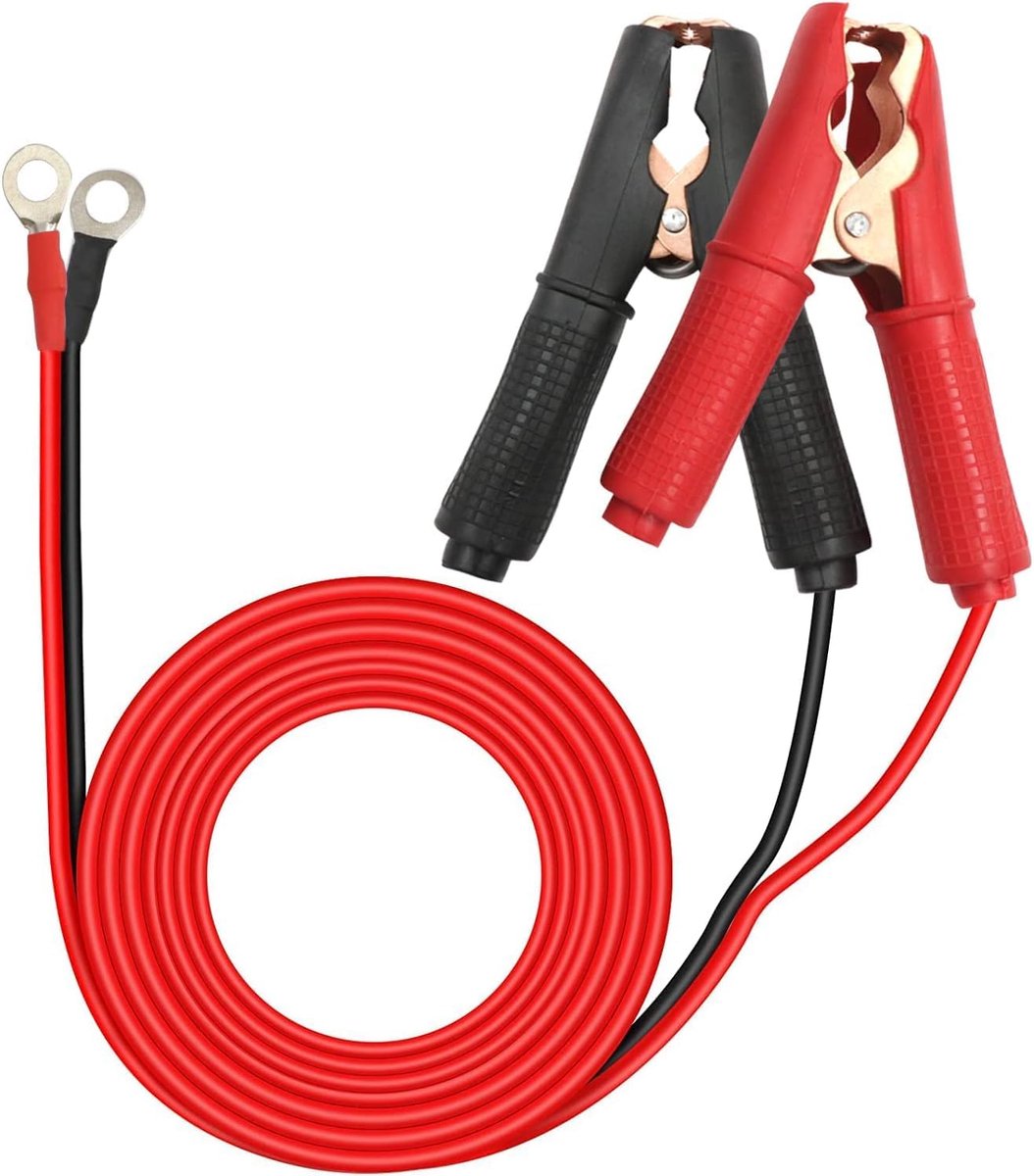Crocodile Clips 12V 24V - 30A 14AWG - Pure koperen geleiders - Voor autoaccu en apparatuur - ShopVlot