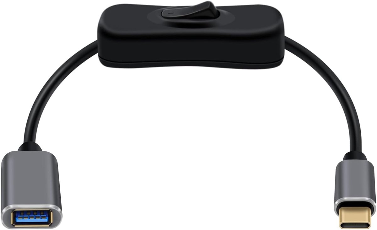 USB adapter type C 3.0 - OTG kabel met schakelaar - 5 Gbit/s hoge snelheid - direct datalezen vanaf USB-stick - ShopVlot