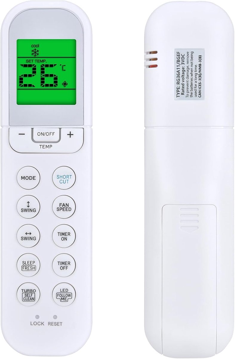 Remote Control RG36F4/BGEFS - RG36F2/BGEF Midea, Ariston, Comfee, Confortstar. Suitable compatible with other air - ShopVlot