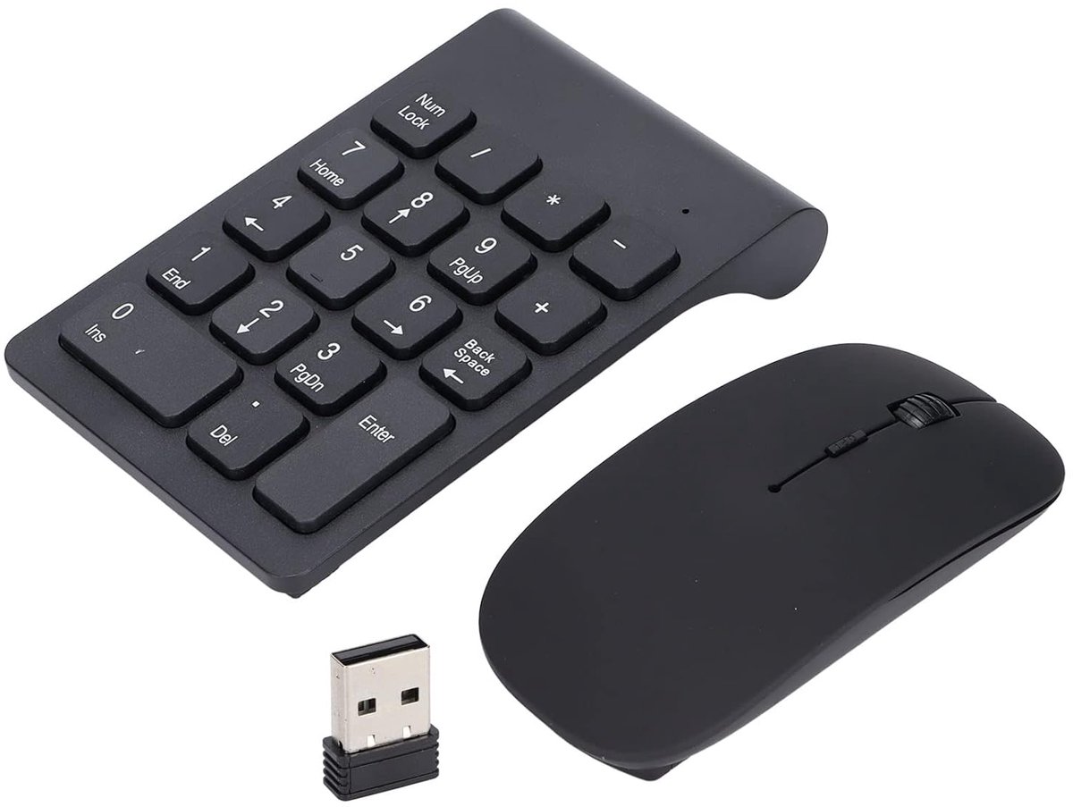 Wireless Number Pad with Mouse, 2.4GHz Numeric Keypad for Laptop, Plug and Play Accounting & Excel, Portable Silent - ShopVlot