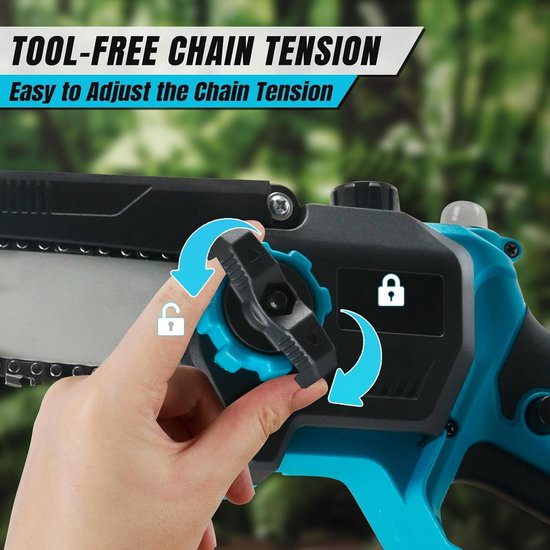 Cordless Chainsaw with 2 x 4.0 Ah Batteries, 2-in-1 Mini 8 Inch Brushless Chainsaw with 2 m Extension Bar, Extendable - ShopVlot — afbeelding 4