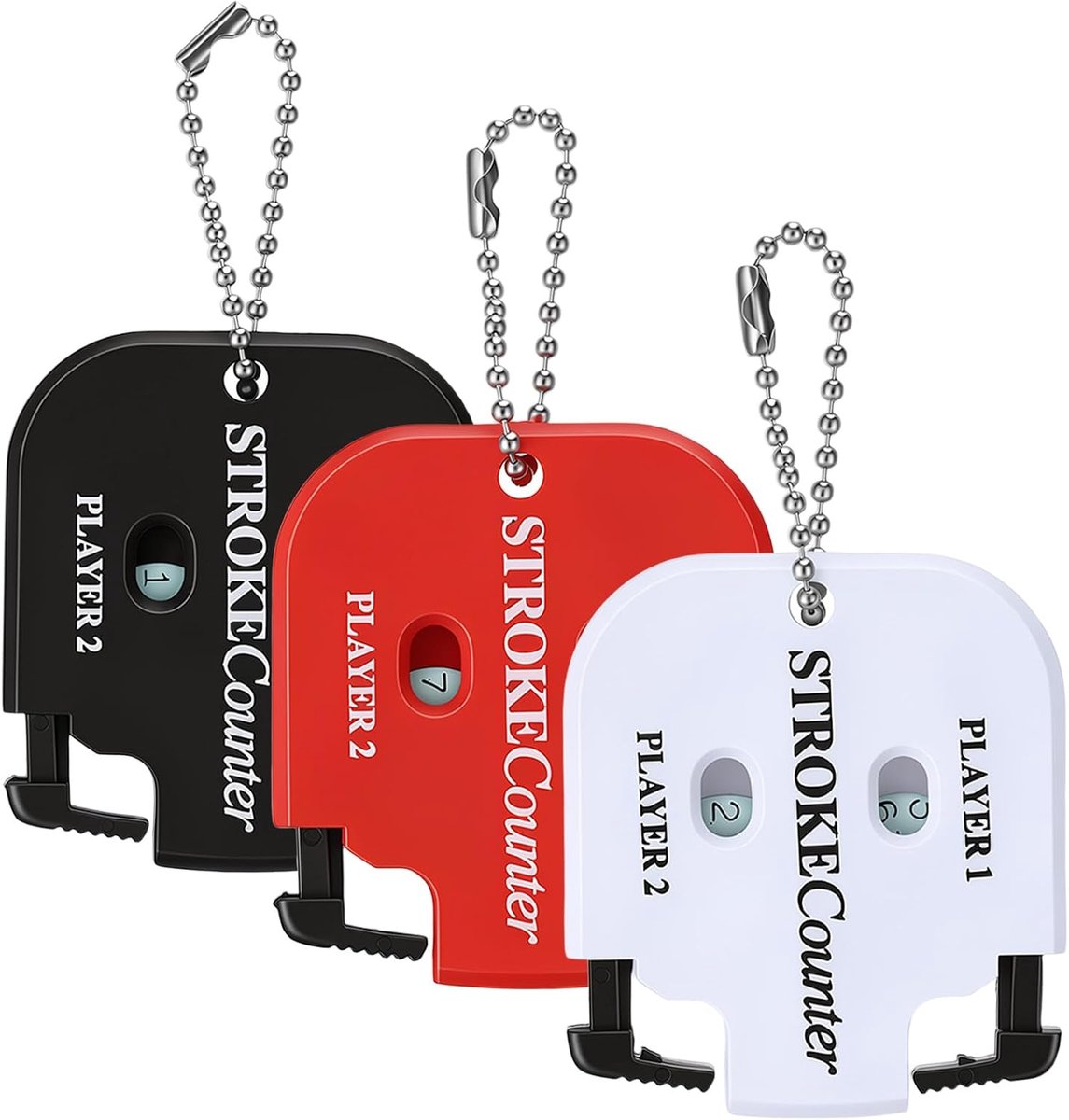 3 PCs Golf Slag Tellers, 2 Speler Golf Score Teller met Sleutelhanger - ShopVlot