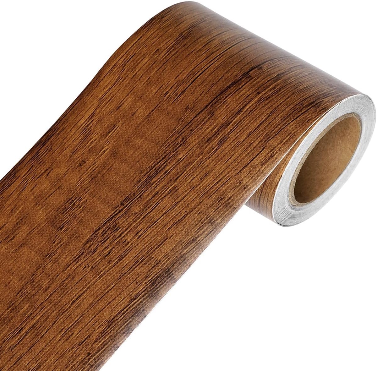 YENHOME Wallpaper Border Self-Adhesive Wood Look Brown 7.5 x 600 cm PVC Edge Narrow Adhesive Tape Wood Look Wall - ShopVlot