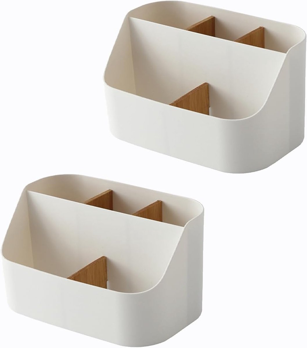 Bamboo Table Organiser, Desk Organiser, Removable Storage Box, Makeup Organiser, Multifunctional Desk Organiser, for - ShopVlot