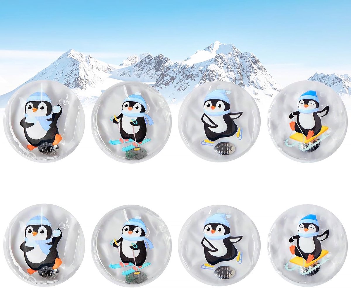 Pack of 8 Pocket Warmers, Hand Warmers, Penguin, Round Pocket Warmers, Finger Warmers, Reusable Heat Pads, Christmas - ShopVlot