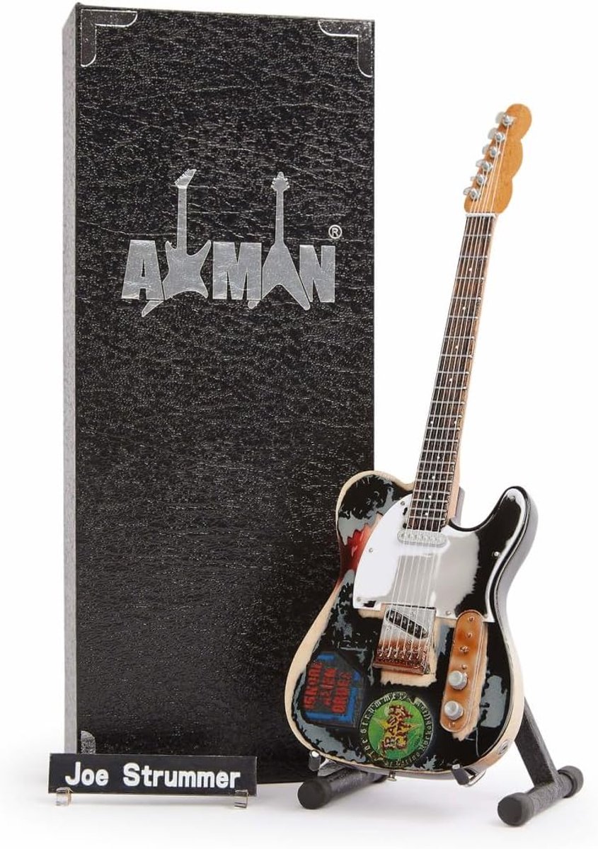 Joe Strummer (The Clash) - Miniature Guitar - Music Gifts - Handmade ornaments - ShopVlot