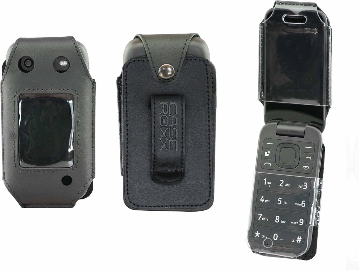 caseroxx Genuine Leather Case with Belt Clip Compatible with Nokia 2660 Flip Genuine Leather Bag with Belt Clip and - ShopVlot