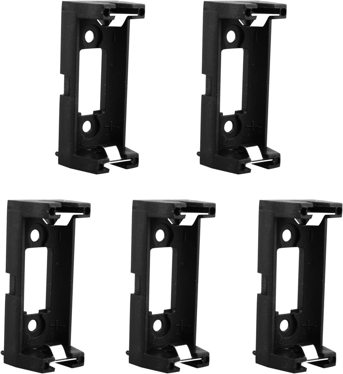5Pcs Plug-in Type CR123A CR123 Battery Holder Socket Box Clip Case w PCB Solder Black - ShopVlot