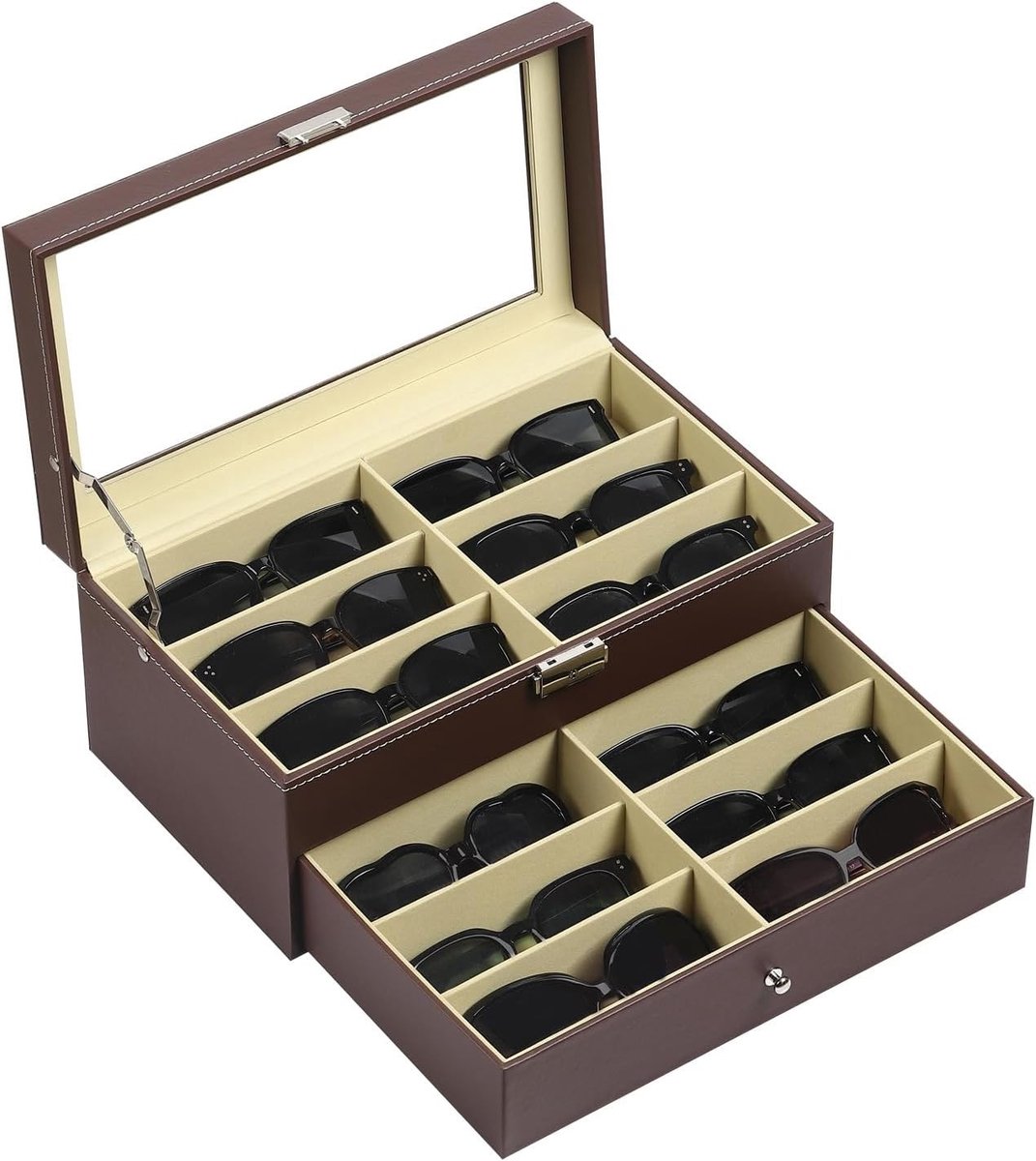 Oogglazen en Zonnebrillen Opbergdoos met Slot - Organizer voor Brillen en Accessoires