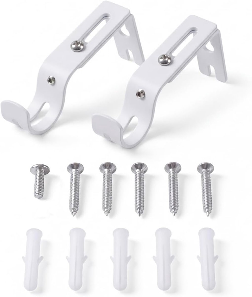 TopHomer Gordijnstangbeugels - 26 mm stangen, verstelbare lengte 9 cm tot 12 cm, metalen wandstangbeugels met - ShopVlot