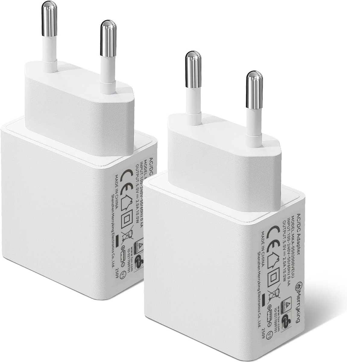 2 stuks CE 5 V 2 A USB wandlader, AC DC adapter, universele draagbare USB-stekker voor telefoons, tablets - ShopVlot