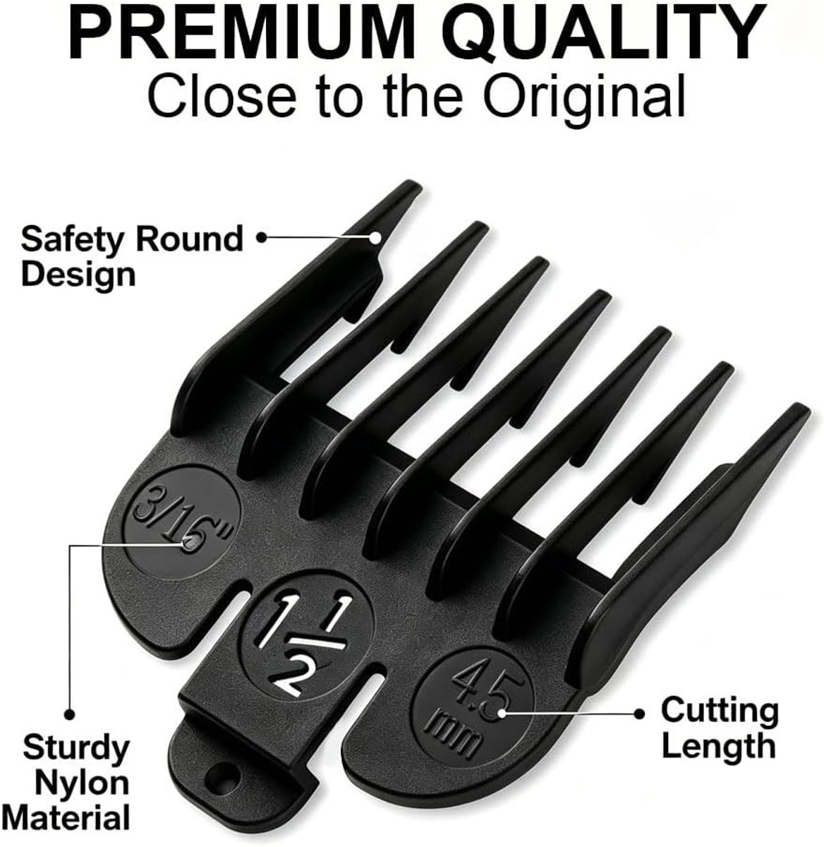 Clipper Guards Set Past 3-delige Set Zwarte Tondeuse Guards Limit Comb Compatibel met de meeste Wahl Clippers en - ShopVlot