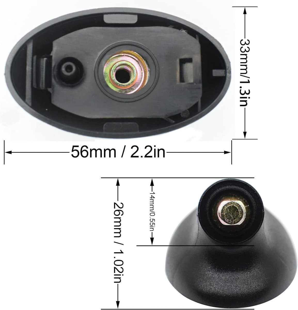 Twowinds Radio Antenna Foot Compatible with Ford Fiesta (1976-2013) - ShopVlot