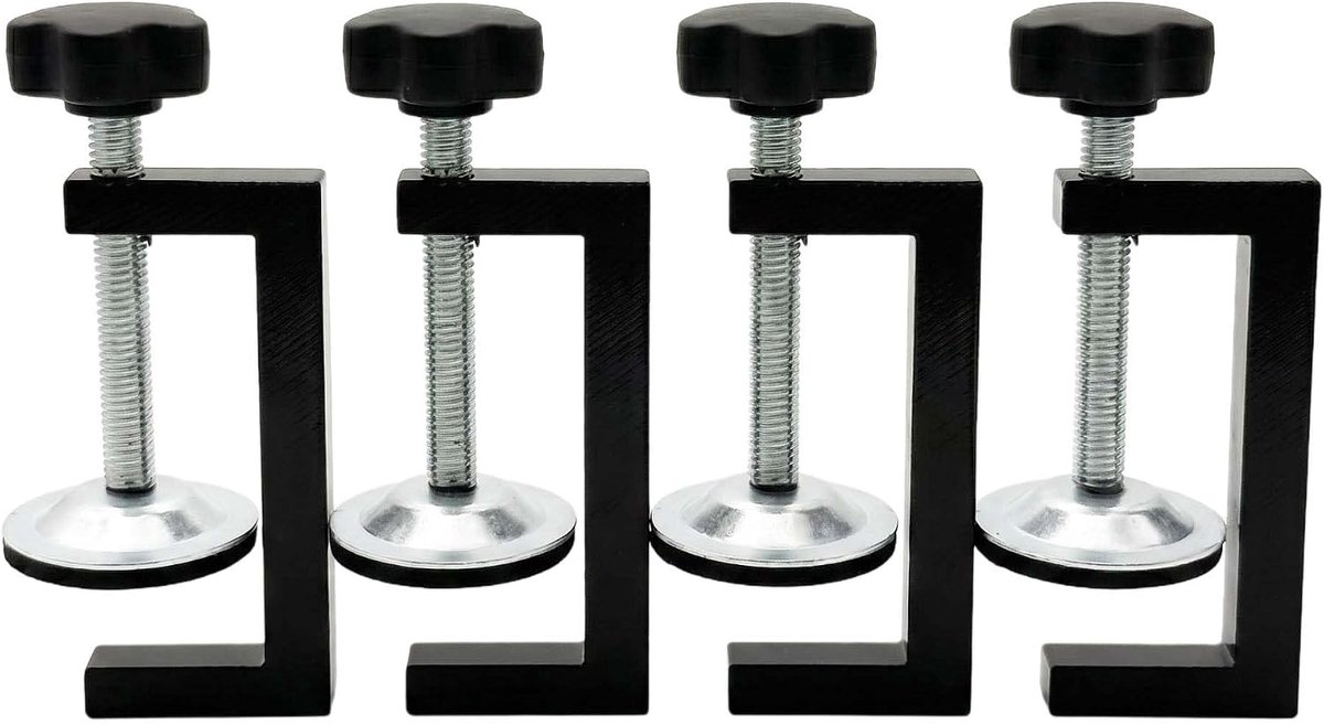 4 stuks G-klemset, aluminium tafelklem, verstelbare schroefklemmen, metalen werkbankklem, universele C-klem voor - ShopVlot
