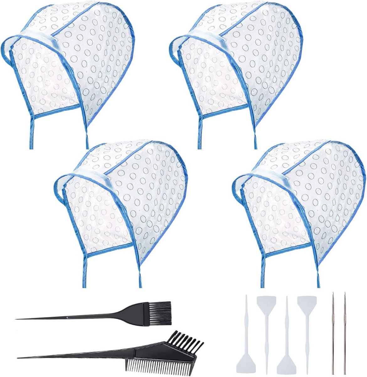 12pcs Hair Marker Set, 4pcs Disposable Enamel Cap with Plastic Crochet Hooks, 2 Hair Dye Comb Hair Dye Brushes Salon - ShopVlot