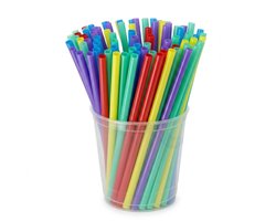 KURTT - 500 stuks Plastic rietjes - herbruikbaar rietje - 8x240mm - reusable - multicolor ( europese norm EN12875-1 gecertificeerd)