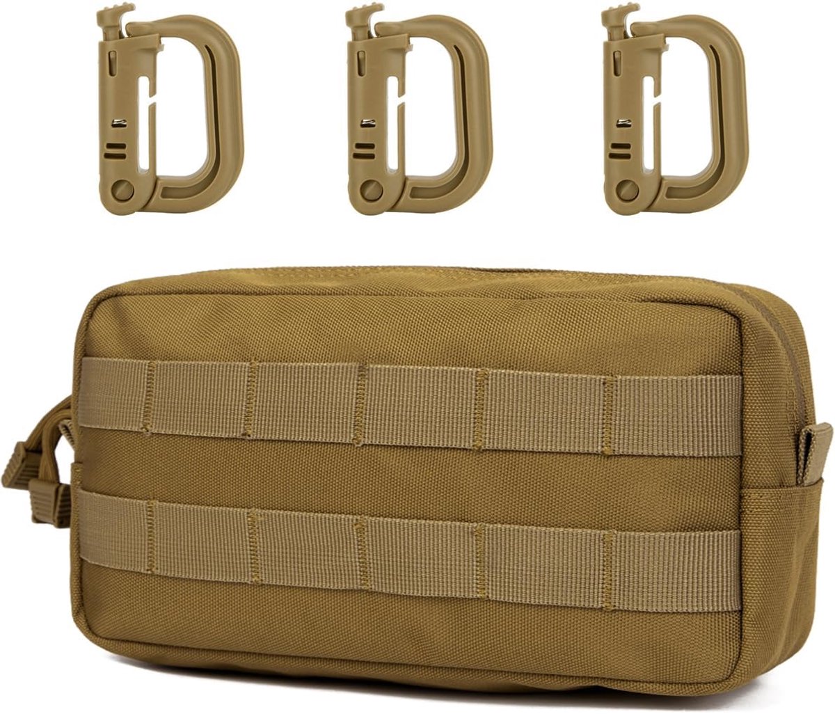 MUCHER Molle EDC Utility Waist Bag Tactical Waist Bag with 3 Hooks for Outdoor Hiking Hunting Camping Training - ShopVlot