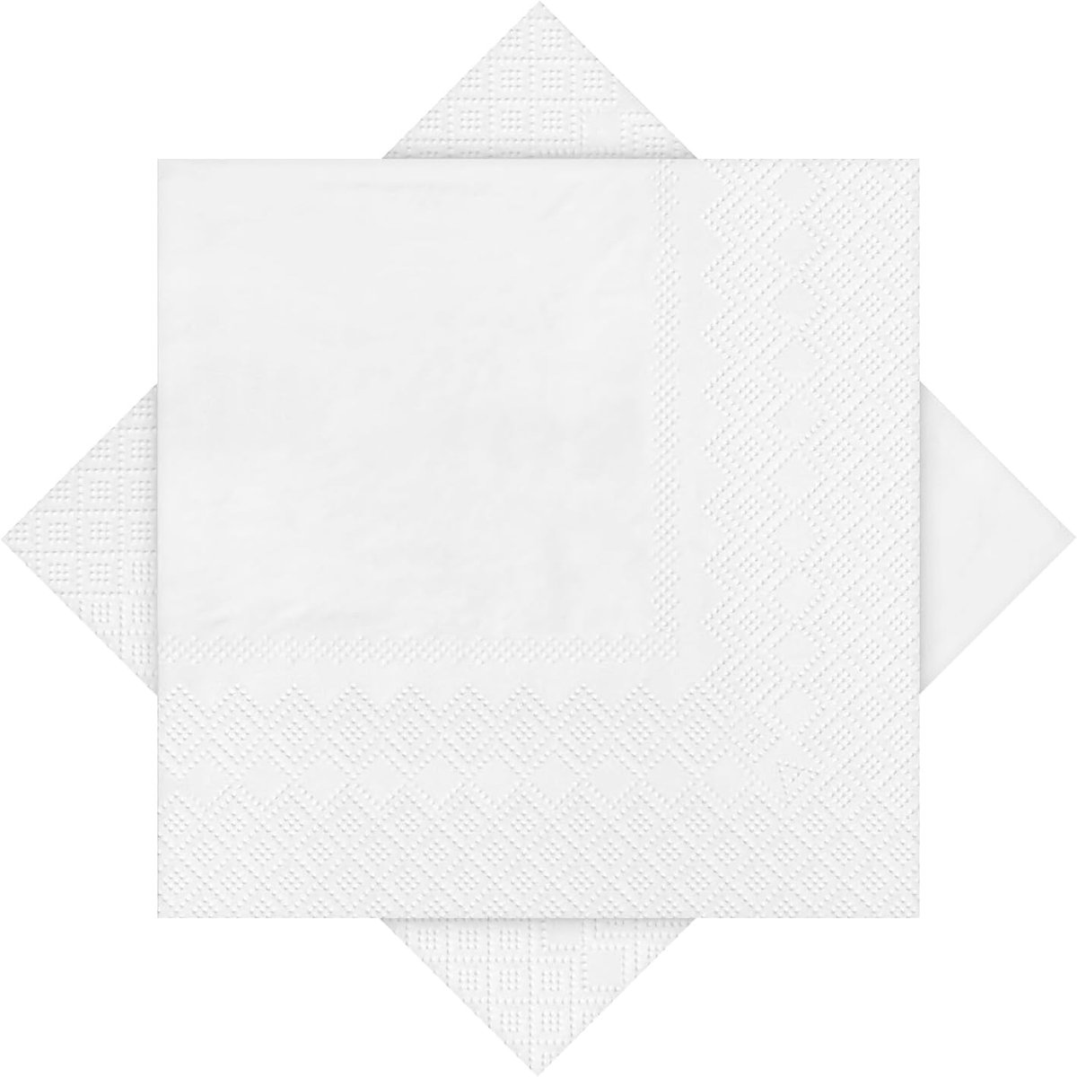 Cadimus Servetten wit, 60 stuks effen servetten, 25 x 25 cm, 2-laags wegwerpservetten, geschikt voor feestjes - ShopVlot