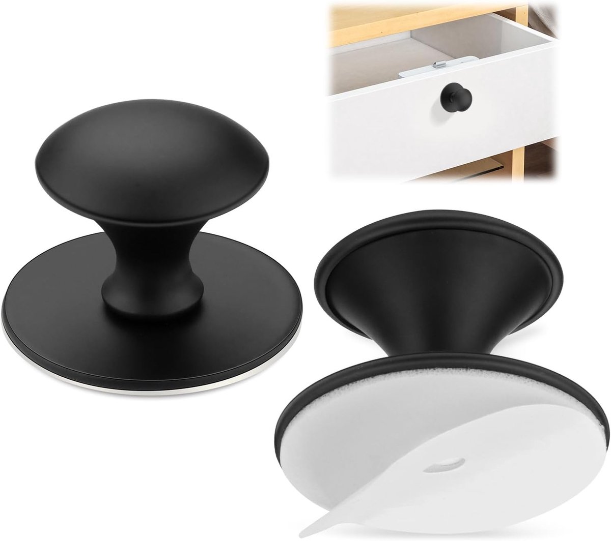15 Pcs Self Adhesive Cabinet Knobs, No Drilling, No Punching, Peel and Stick Drawer Racks, Stainless Steel Self - ShopVlot